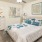 a bedroom with a bed and a fan